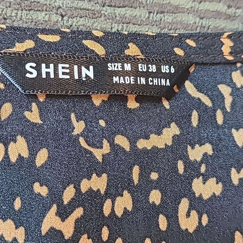 Shein Cropped Tie Front Peplum Blouse - Picture 9 of 13